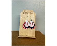 Load image into Gallery viewer, Leather Teardrop Baseball / Softball Fashion Earrings