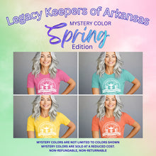 Load image into Gallery viewer, Legacy Keepers of Arkansas Shirts Large Front Logo ONLY - MYSTERY COLOR