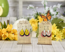 Load image into Gallery viewer, Leather Teardrop Baseball / Softball Fashion Earrings