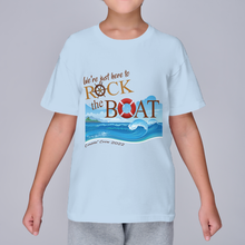 Load image into Gallery viewer, We're Just Here To Rock The Boat - Cruise 2022 YOUTH T-Shirt **EXCLUSIVE**