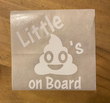 Load image into Gallery viewer, Little Turds on Board Vinyl Decal in White