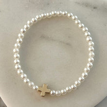 Load image into Gallery viewer, Pearl Cross Bracelet SET
