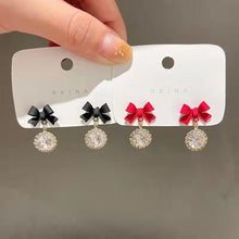 Load image into Gallery viewer, Sparkle Bow Drop Studs
