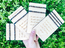 Load image into Gallery viewer, RTS: Daddy/Grandpa &amp; Me Wood Card and Morse Code Bracelets-
