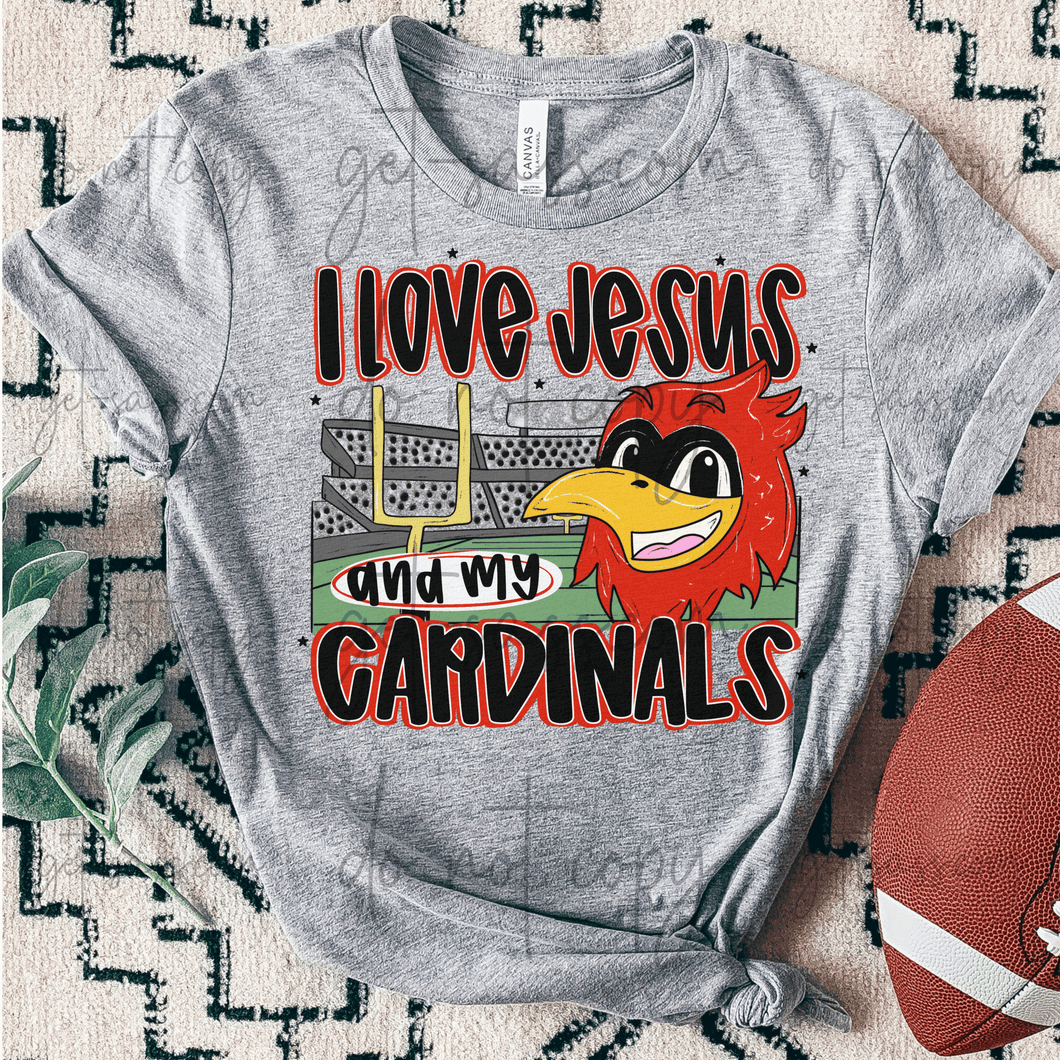 I love JESUS and Mascot Cardinals