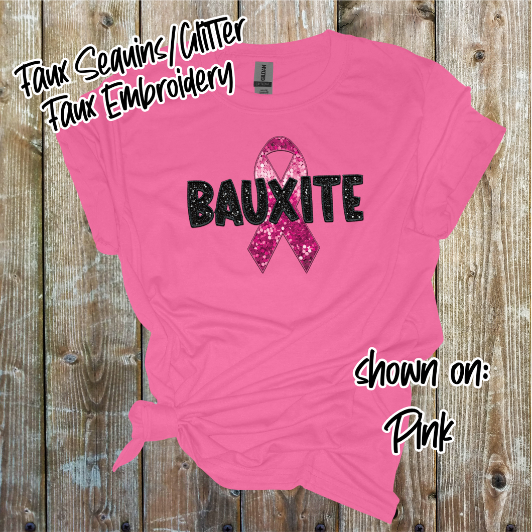BAUXITE_Breast Cancer Awareness_Faux Sequins Faux Glitter Faux Embroidery