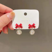 Load image into Gallery viewer, Sparkle Bow Drop Studs
