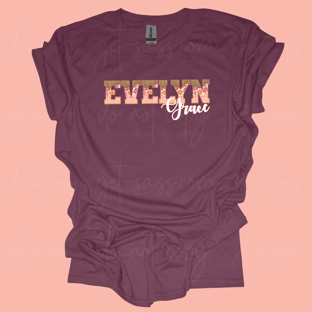 Plaid Pumpkin Glitter Alpha **Customs**